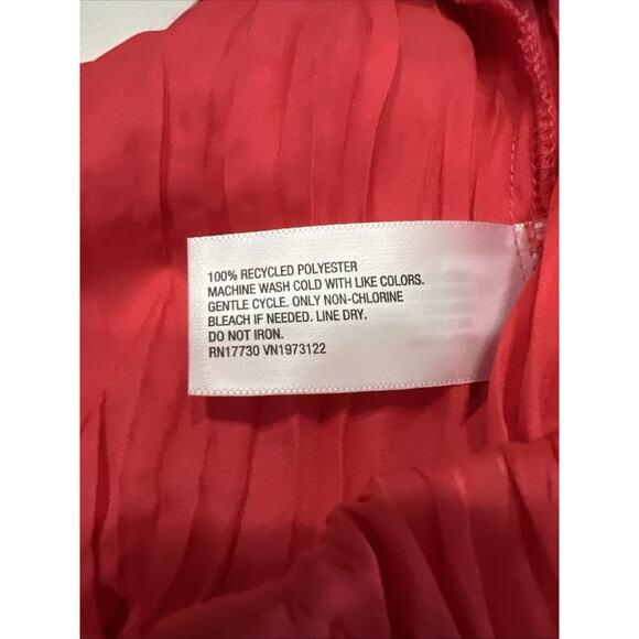 A New Day Women's Textured Crinkle Satin Midi Skirt Coral Pink Size XXL NWT - Picture 4 of 6